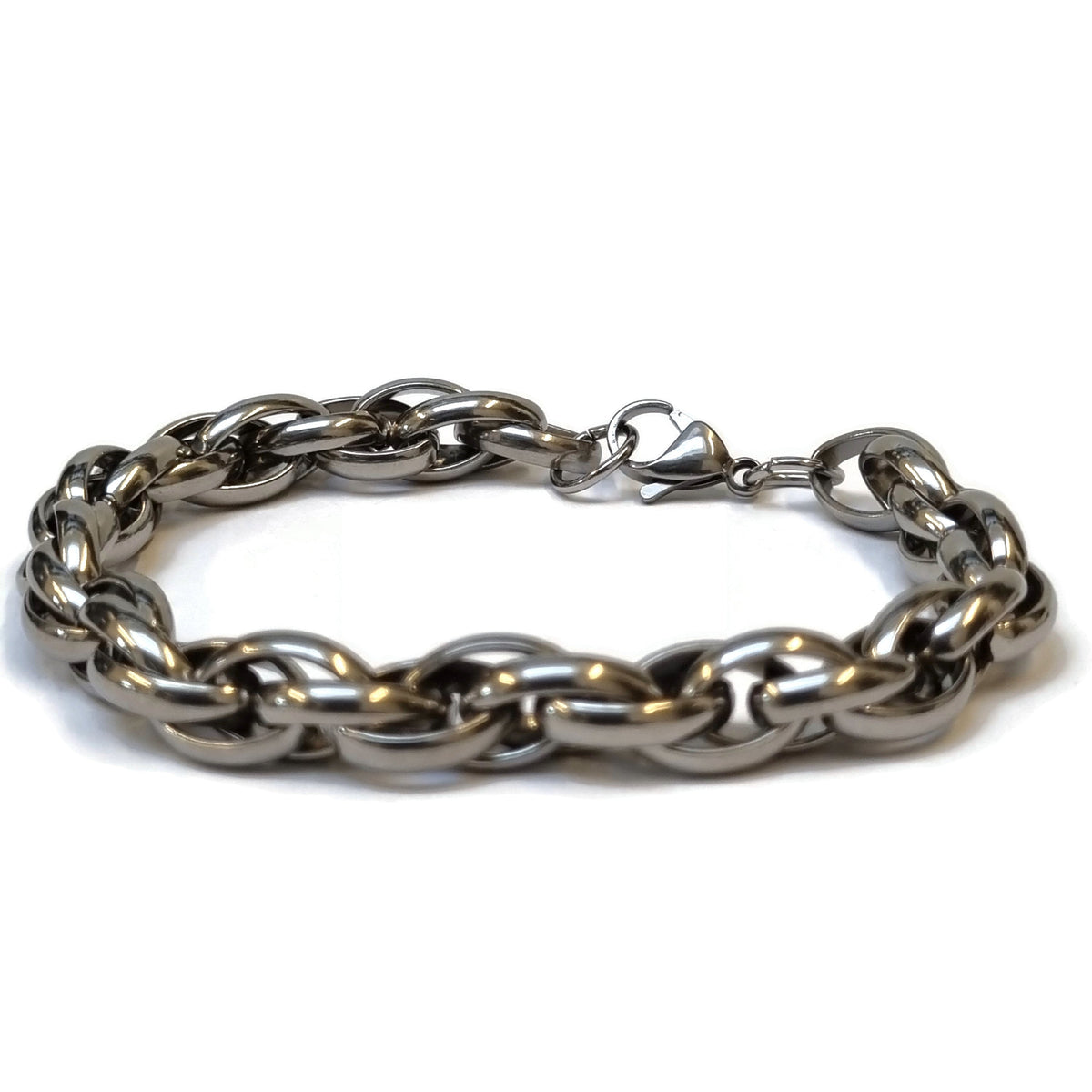 Zilveren Armband Met Fantasie Schakel Ringen.