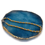 Blauwe Agaat Met Gouden Kralen Armband Bicolor 19cm