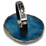 Siliconen Armband Met Blauwe Steen En Rvs Accenten Schorpioen