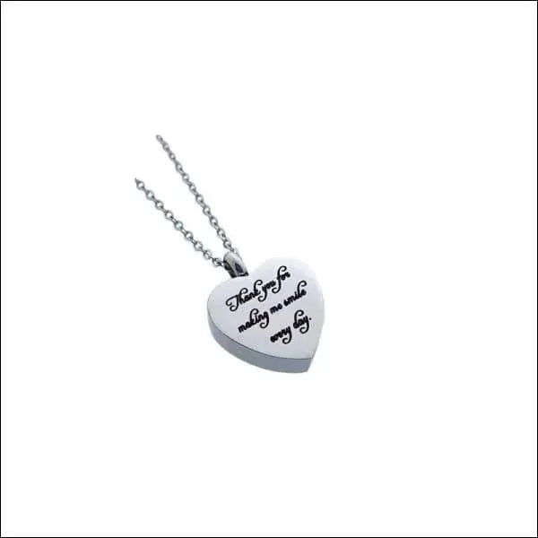 Ketting Met Hartvormige Hanger En Tekst ’thank You’ In Staal, 2.5cm