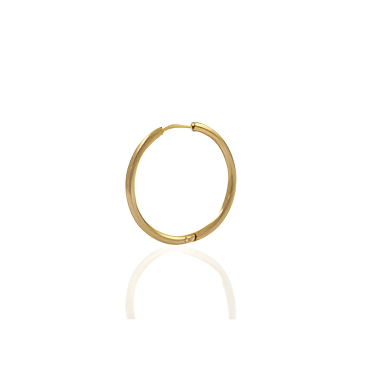 Stalen Oorring in Goud en Zilverkleurig Staal - 1 Stuk Goudkleur / 14x2mm | Oorbellen