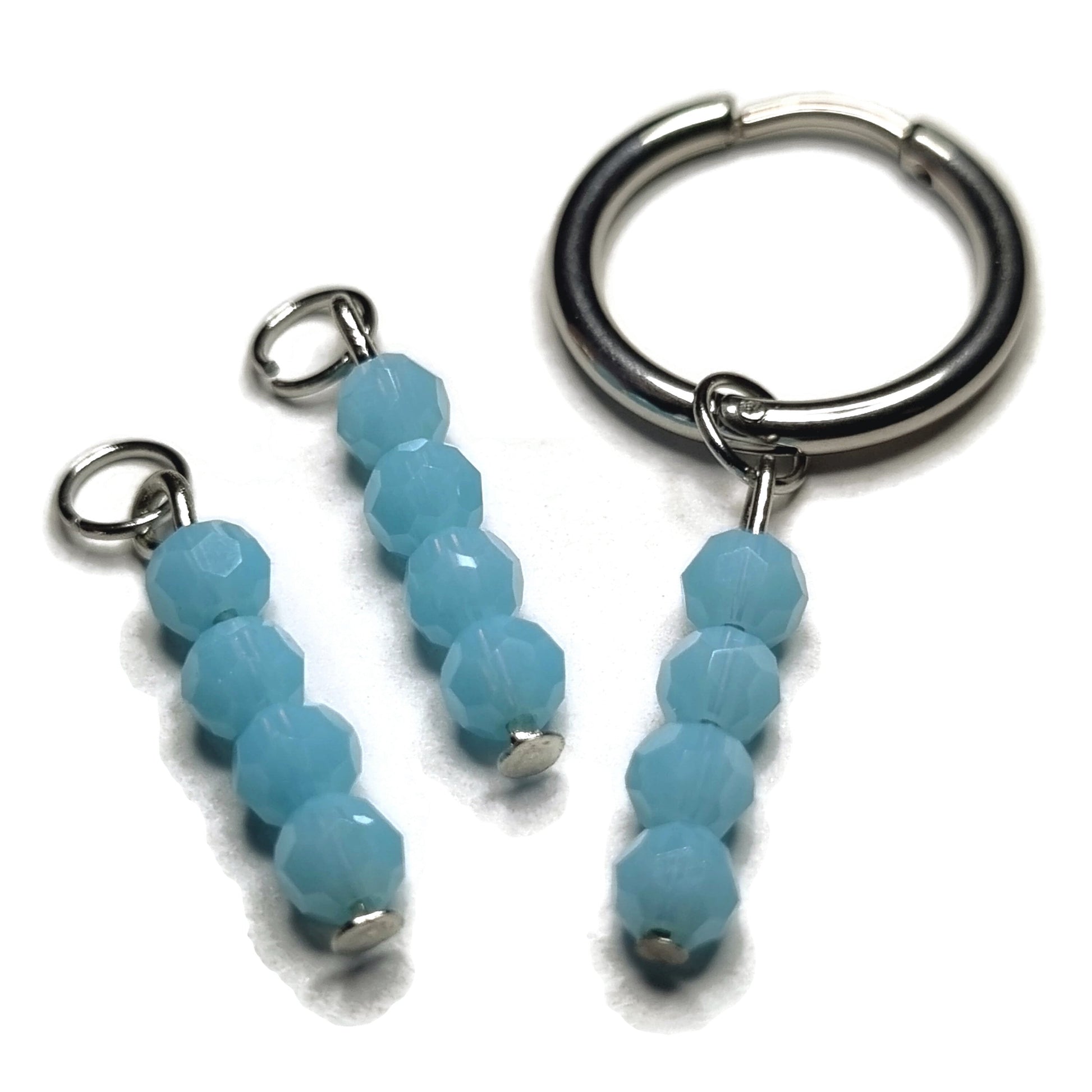 Prachtige Blauwe Glaskralen Op Zilveren Ring - Aramat Jewels®