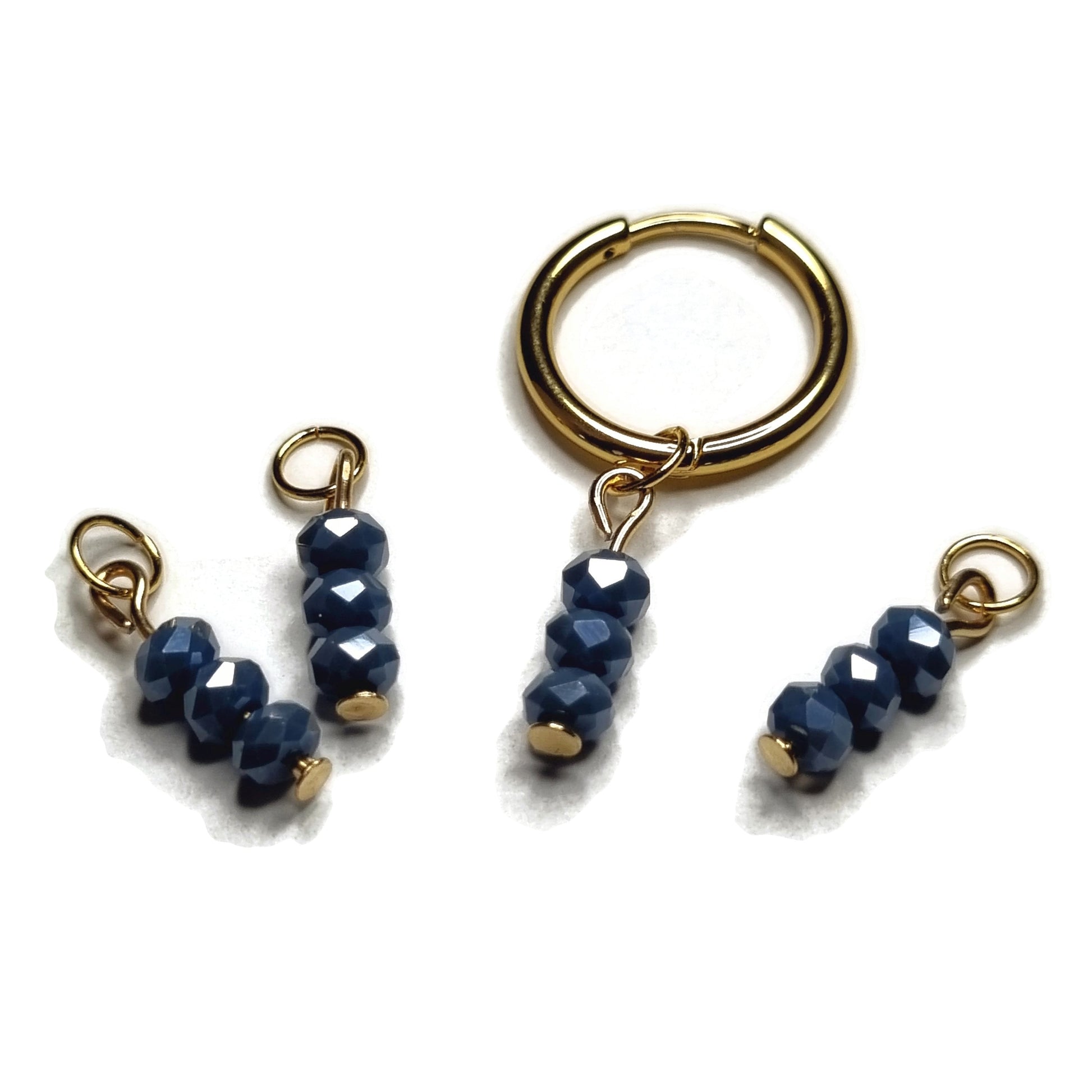 Oorbedels Aramat Jewels® Met Facet Kralen Parelglans En Blauwe Glasparels