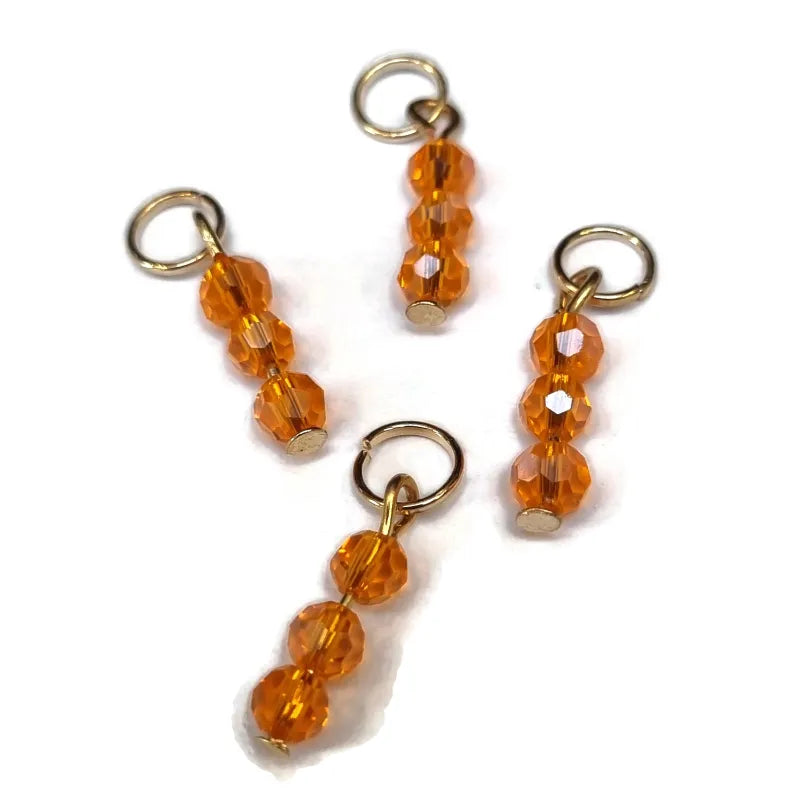 Oranje Paarlemoer Charms Goudkleur / 3 Kraaltjes | Bedeltjes en Hangertjes