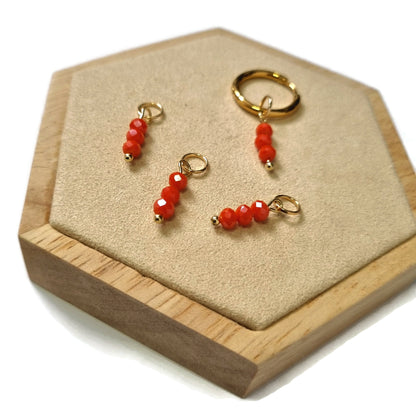 Rode Koraal En Gouden Oorbellen - Aramat Jewels® - Kralen Parelglans