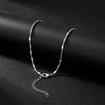 RVS fantasieketting zilverkleurig blokjes – 2 mm, 45 + 5 cm