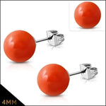 Kleurrijke Bolletjes Oorbellen 4mm / Oranje