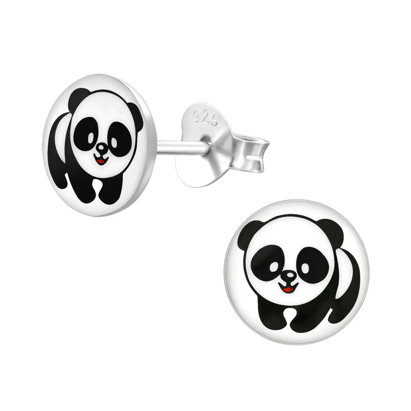 Zilveren Kinder Oorbellen Panda