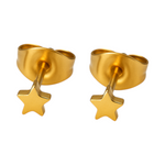 Mini ster oorstekers goudkleur staal – 3mm