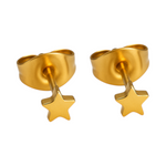 Mini ster oorstekers goudkleur staal – 3mm