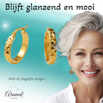 Creolen Ruitjes Goudkleur Staal – 25mm