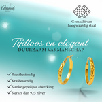 Creolen Ruitjes Goudkleur Staal –30mm