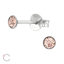oor2580-39039-Ronde Zilveren Kristallen Oorbellen 3mm-Aramat Jewels 