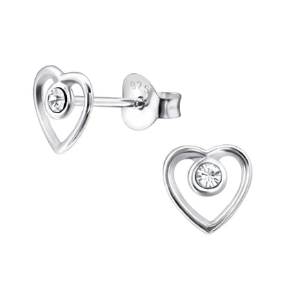 Zilveren Hartjes Oorbellen - Sterling Heart Stud Earrings