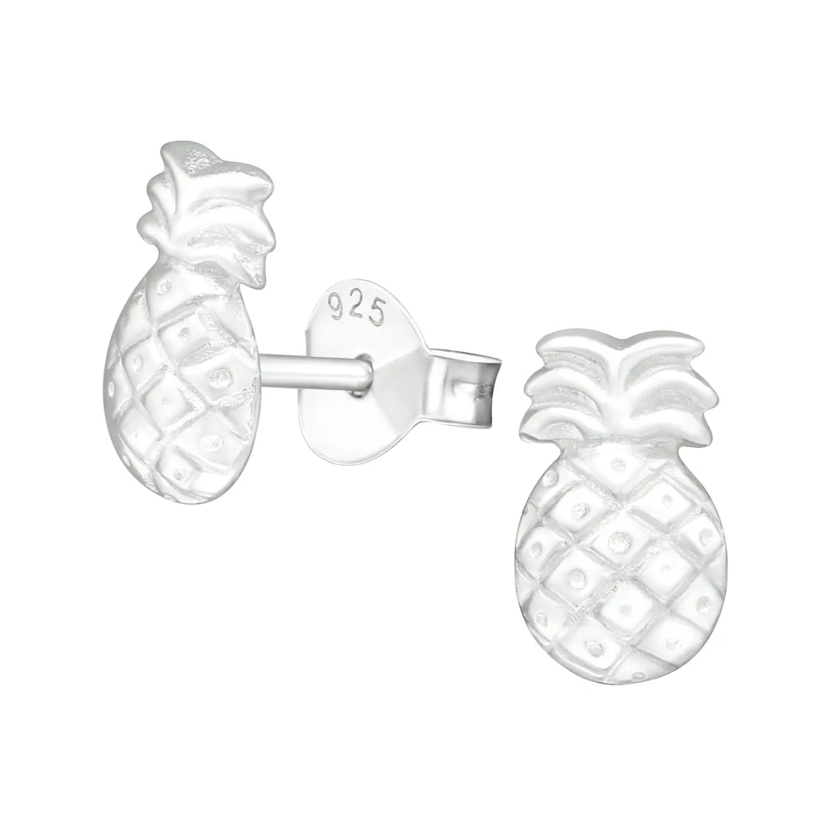 Zilveren Ananas Oorbellen Zilver-8mm