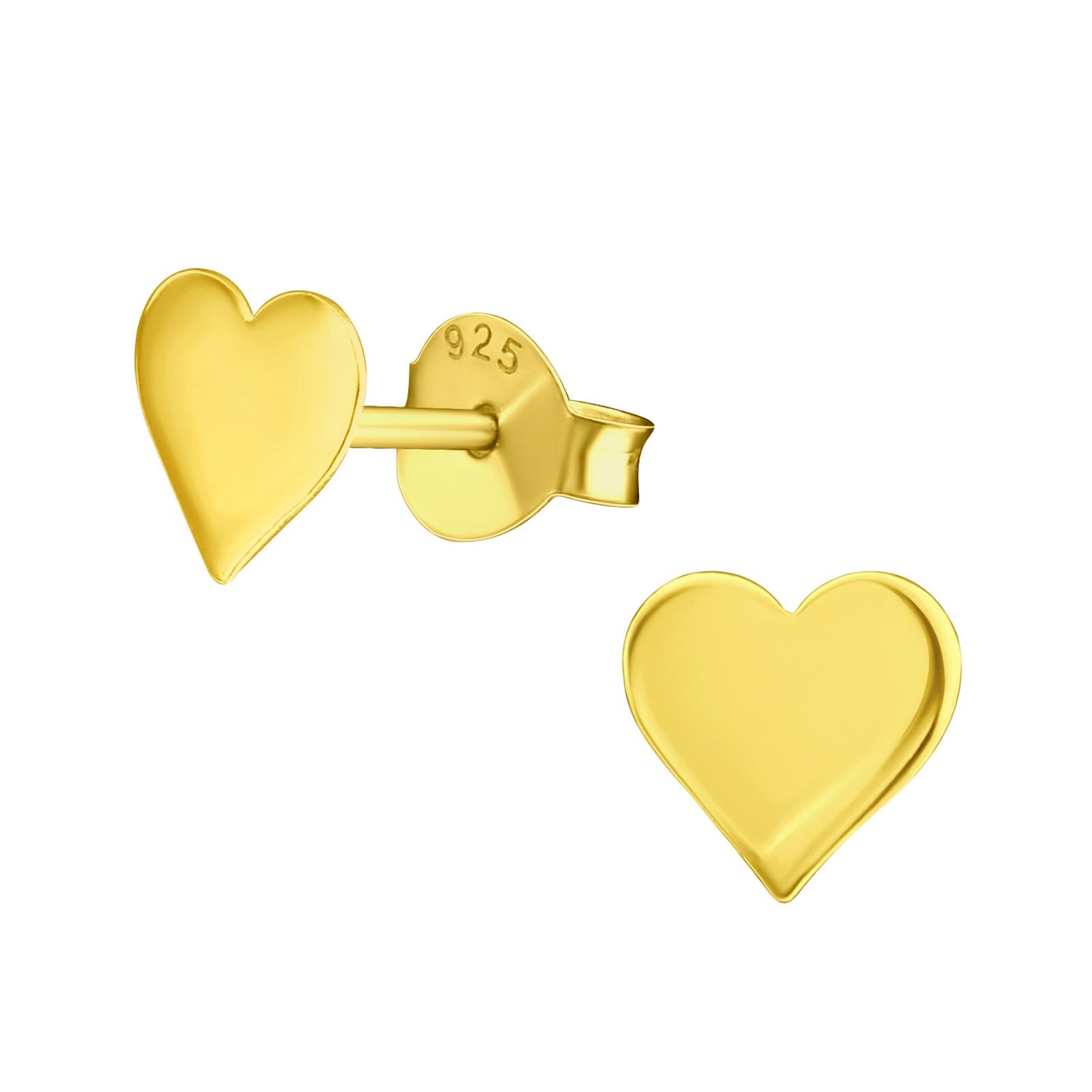 Gouden Hart Oorbellen - Zilveren Hartjes Oorbellen, Vleugje Liefde