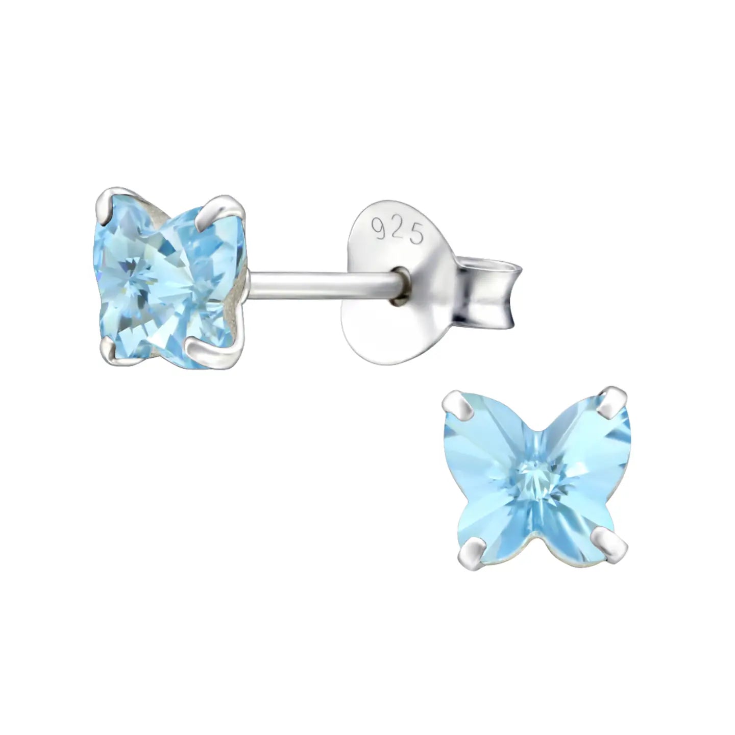 Zilveren Vlinder Oorbellen Met Blauwe Topaas - Aramat Jewels®