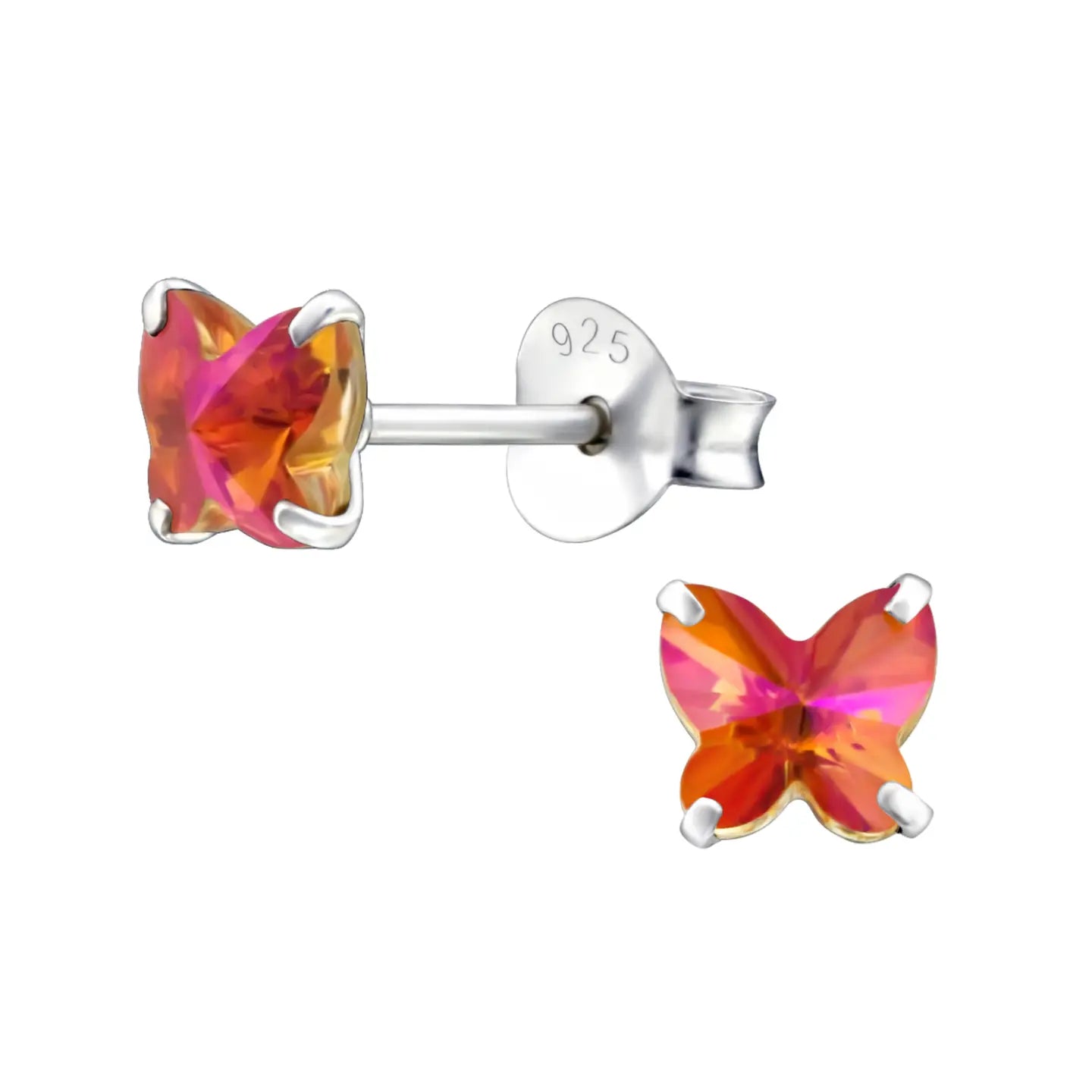 Zilveren Vlinder Oorbellen - Aramat Jewels® - Sterling Silver Butterfly Stud Earrings