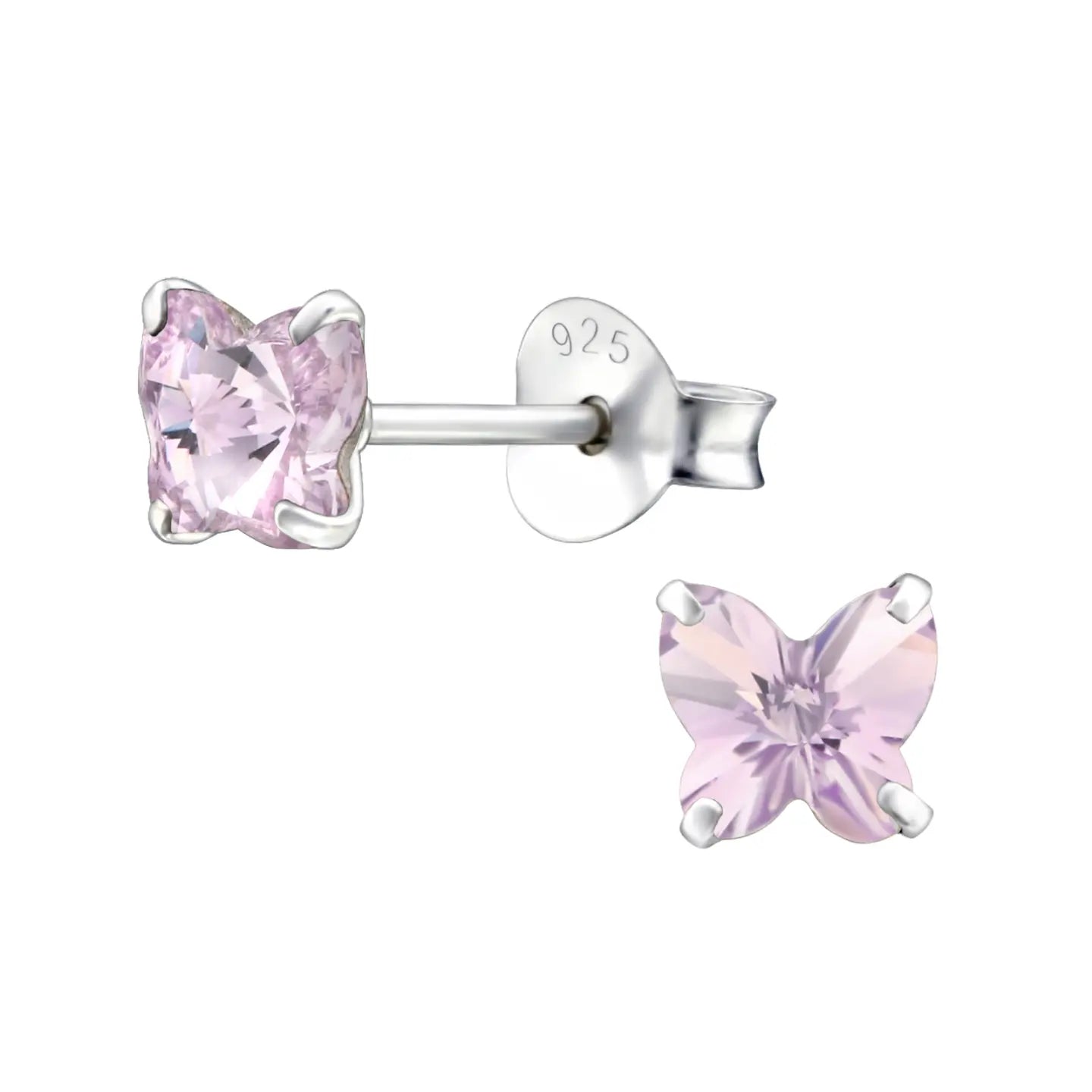 Zilveren Vlinder Oorbellen - Aramat Jewels® Met Roze Cubic Zirkonia