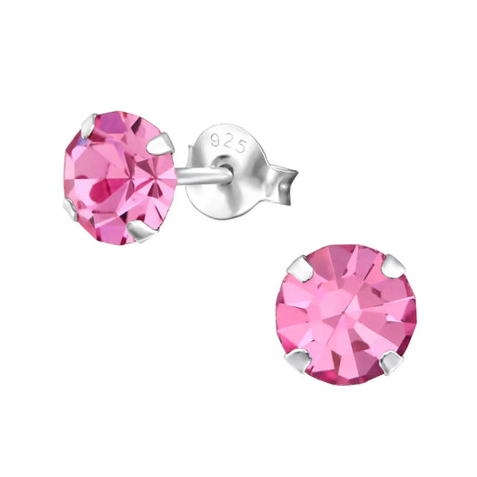 Roze Kristal Zilveren Oorbellen Van Aramat Jewels®
