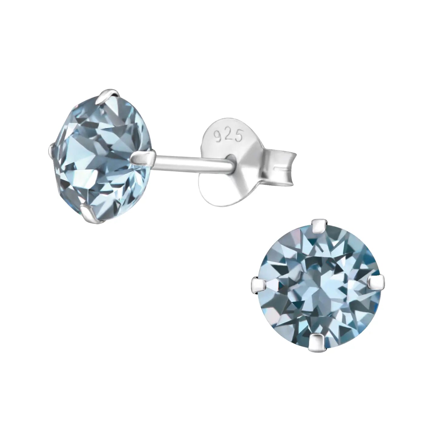Blauwe Topaas Oorbellen Met Een Diamant Van Echt Zilveren Kristallen Oorbellen Rond Vanaf 3mm