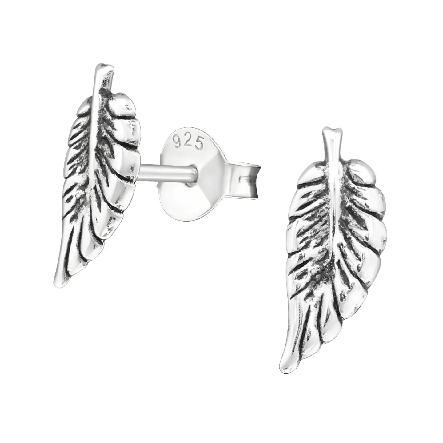 Sterling Silver Leaf Stud Earrings - Zilveren Oorbellen Blaadje