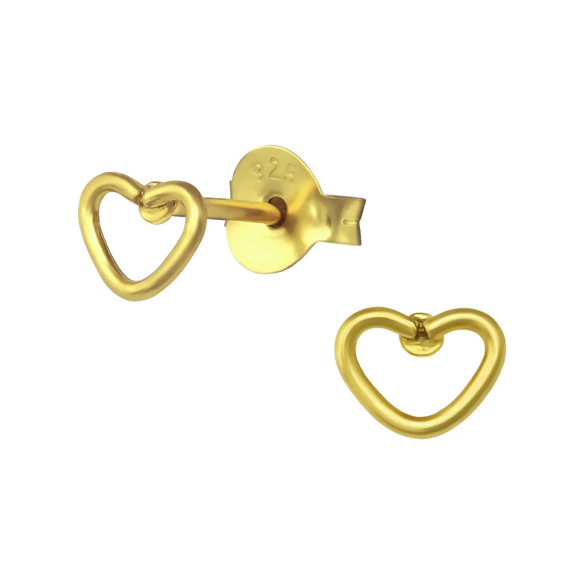 Zilveren Hartjes Oorknopjes Emaille Zilver Goldplated-6x4mm | Oorbellen