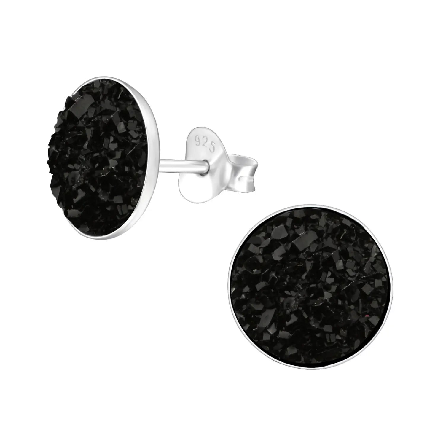 Zilveren Oorbellen Zwarte Druzy Stud Oorbellen By Aramat Jewels