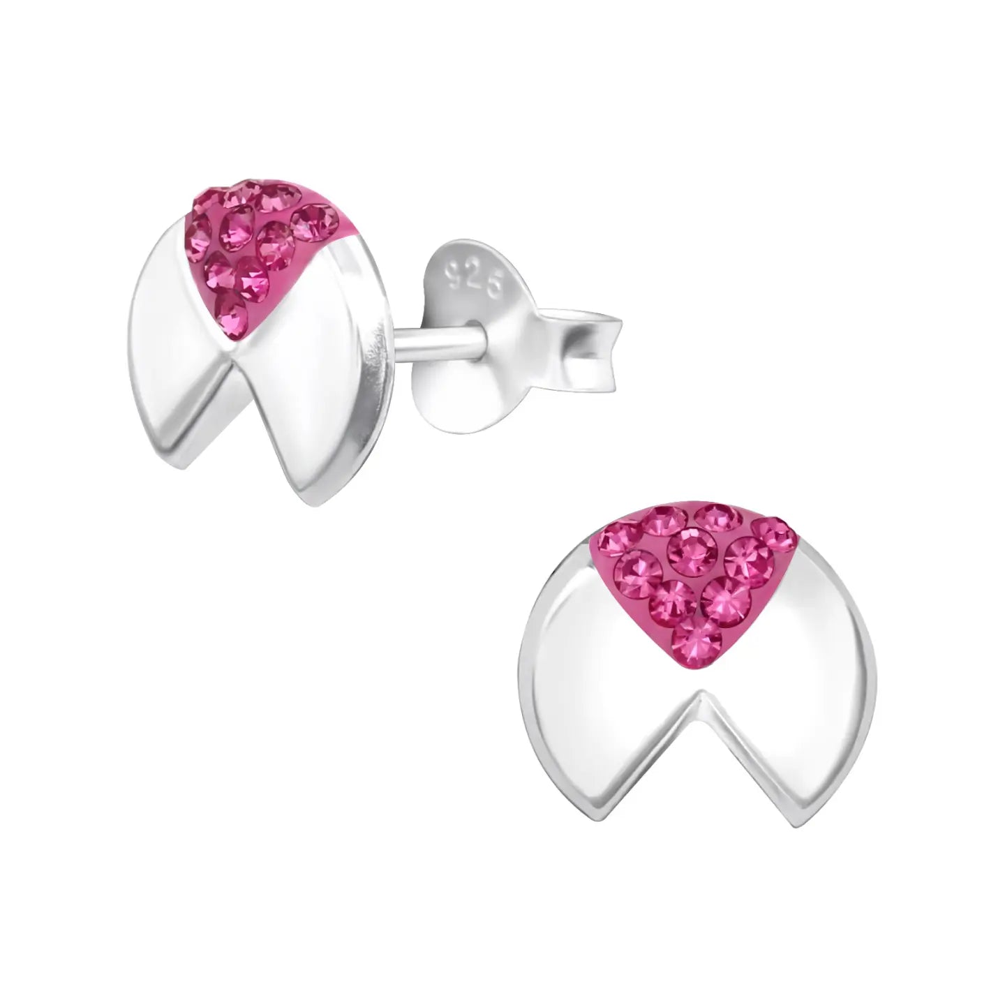 Roze Saffieren Oorbellen Van Aramat Jewels® Met Geometrische Zilveren Ontwerp