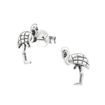 Flamingo Oorknopjes Zilver Zilver Geoxideerd-9x8mm | Oorbellen