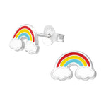 Kleurrijke Zilveren Regenboog Oorbellen Rainbow-10x6mm