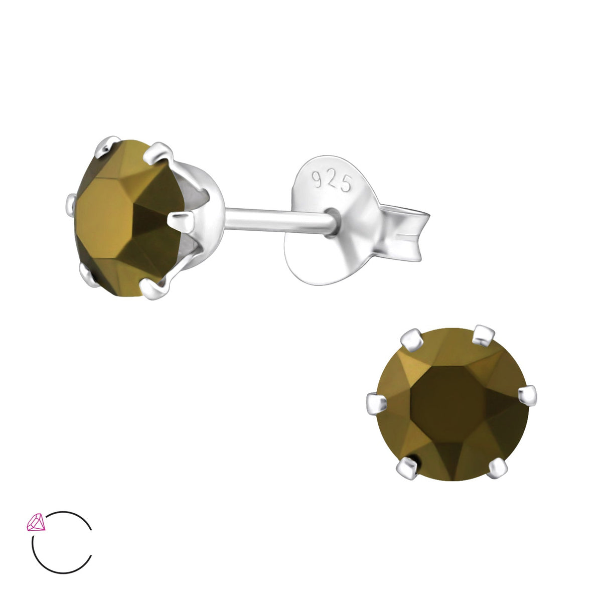 Stijlvolle Zilveren Kristallen Oorknopjes 5mm / Dorado | Oorbellen