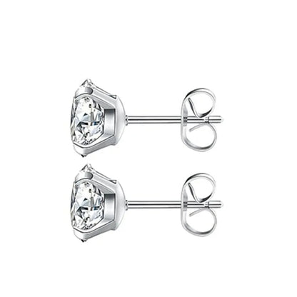 Boucles d'oreilles élégantes en titane avec zircon transparent