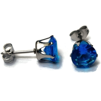 Stalen Oorbellen Met Blauwe Zirkonia - Luxe Glans Van Aramat Jewels®
