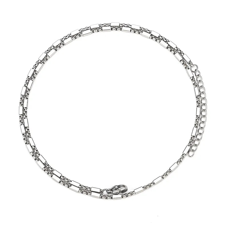 RVS fantasieketting vierkante schakels – 3 mm, 45 + 5 cm