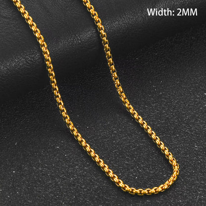 Goudkleurige Jasseron Ketting RVS – Stalen Schakelketting 1.5-4mm 40-80cm Unisex
