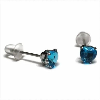 Blauwe Kristallen Oorbellen - Hartjes Oorbellen-staal-zirkonia