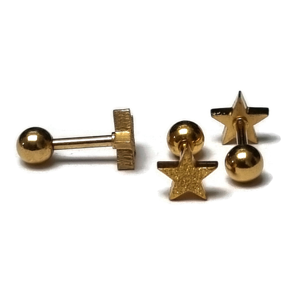 Gouden Ster Oorbellen Voor Helixpiercing - Ster 6mm