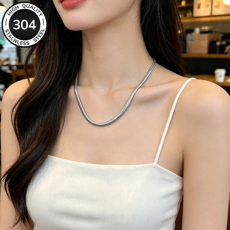 Steel Flat Omega Chain - Silver-Colored Chain