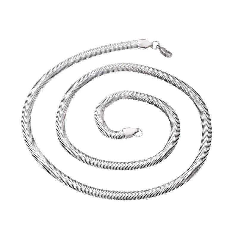 Steel Flat Omega Chain - Silver-Colored Chain