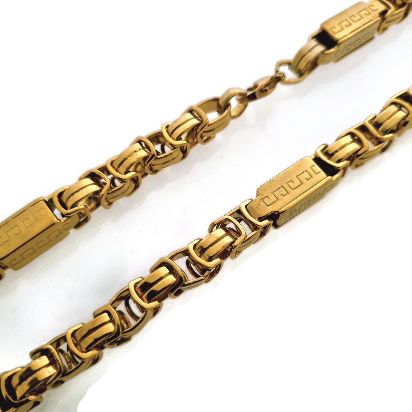 Stoere Rvs Koningsketting Met Griekse Blokjes Aramat Jewels Armband