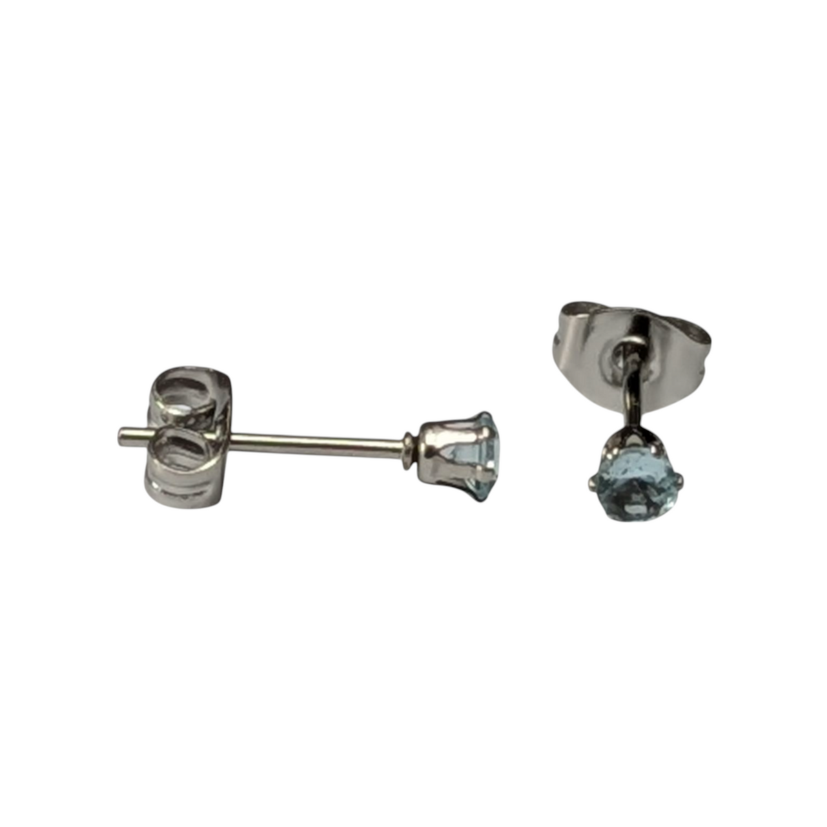 Lichtblauwe Zirkonia Oorbellen – 3mm – RVS