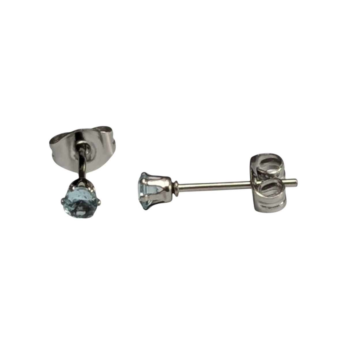 Lichtblauwe Zirkonia Oorbellen – 3mm – RVS