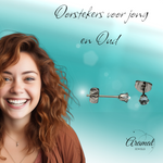 Lichtblauwe Zirkonia Oorbellen – 3mm – RVS