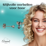 Lichtblauwe Zirkonia Oorbellen – 3mm – RVS