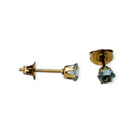 Zirkonia Oorbellen Lichtblauw – 4mm – RVS