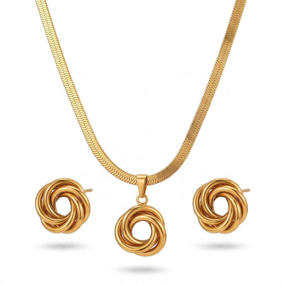 RVS sieradenset ringen design – ketting 45 + 5 cm