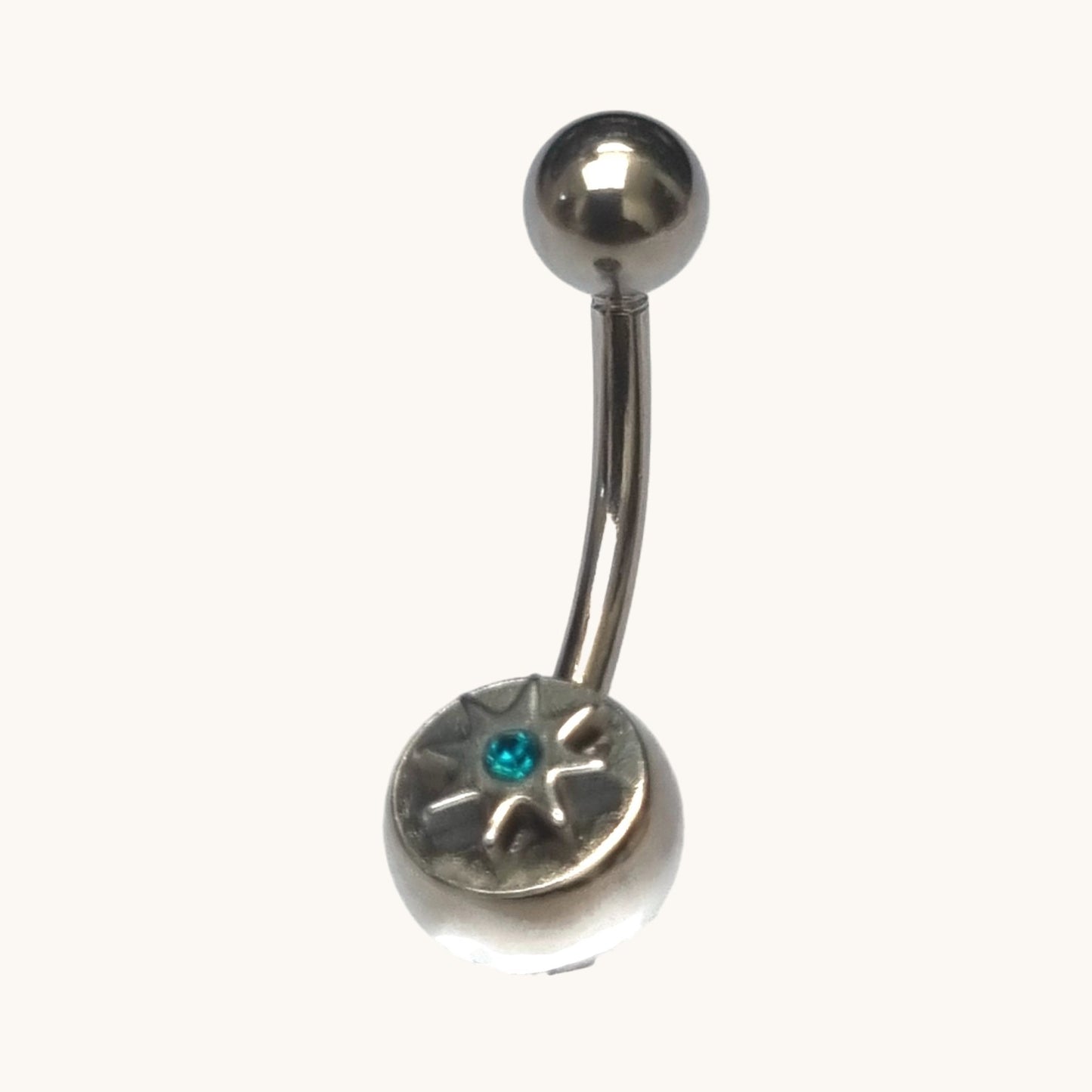 Piercing nombril bleu marine avec étoile - Accessoire élégant