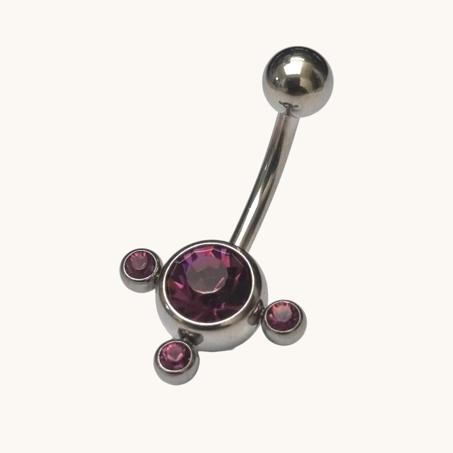 Piercing nombril en zircone violette - Élégant 3 points