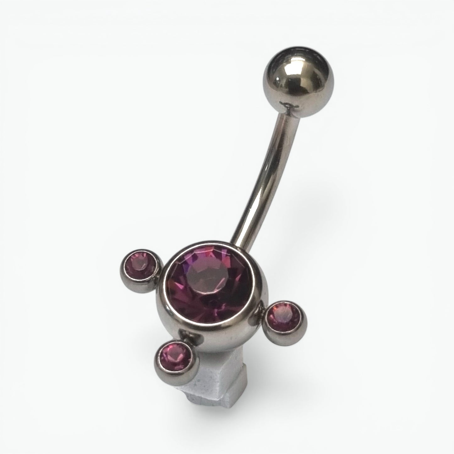 Piercing nombril en zircone violette - Élégant 3 points